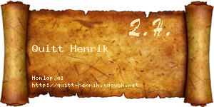 Quitt Henrik névjegykártya